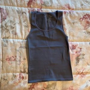 Gray Ribbed Stretchy Tank